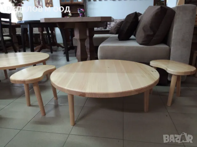 Масичка чам ф80см с три столчета / 30343-1, снимка 2 - Маси - 48460648