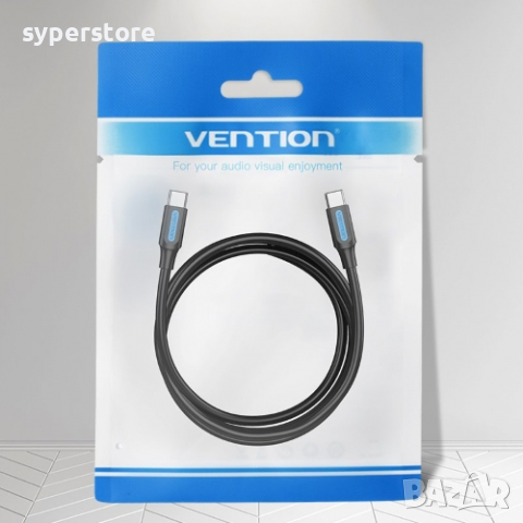 Кабел USB3.1 Type C Мъжко - Мъжко 0.5m Черен Vention COTBD 5A Fast Charging Cable USB Type C M/M, снимка 3 - USB кабели - 36500935