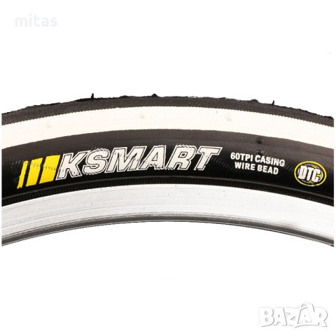 Велосипедна гума KENDA Ksmart (20 x 1.35) (32-406) черна/бели ленти, снимка 6 - Части за велосипеди - 41104978