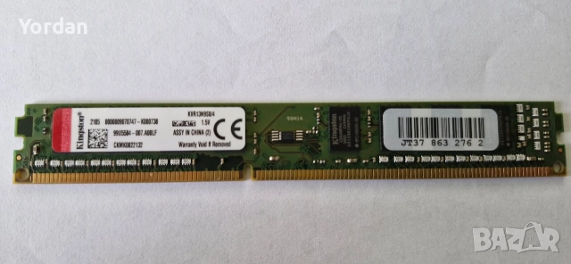RAM-памет KINGSTON KVR13N9S8/4 DIMM DDR3 4GB DDR3-1333 PC3-10600U Single Rank, снимка 2 - RAM памет - 52897506