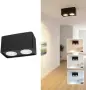 Нов Черен таванен плафон с 2 спота GU10 LED, 12W, CCT 3 цвята, димируема LED лампа осветление дом, снимка 1