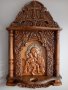 Дърворезба-домашен иконостас с релеф на чудотворната икона "Св.Богородица ", снимка 1