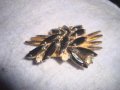 СТАРА ПОЗЛАТЕНА ВИНТИДЖ БРОНЗОВА АРТ НУВО СТИЛ РЕТРО БРОШКА с КРИСТАЛИ 71717, снимка 8