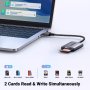 GREEN USB 3.0 четец 2-в-1 SD/TF с два слота, SDHC, SDXC, MMC Micro, RS MMC, Micro SD, алуминиев корп, снимка 4