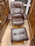 фотьойл, кресло от естествена кожа със зони за релакс , снимка 1