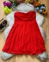 Червена рокля тип бюстие, снимка 1 - Рокли - 41386895