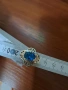 Сребърен пръстен със син камък, снимка 2