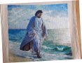 Продавам гоблен "Исус ходи по брега", снимка 1 - Гоблени - 42483974