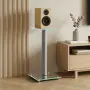vidaXL Стойки за тонколони 2 бр сребристи закалено стъкло 1 стълб, снимка 2