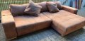 Кафяв ъглов диван с електрически функции, снимка 7