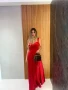 Червена Дамска рокля от сатен , снимка 2