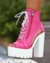 Летни боти на ток - Кожа, снимка 3