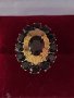Дамски златен пръстен с гранати-18 карата злато(чехски гранати), снимка 3
