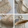 Плетена чанта тип кошница Beige, снимка 5