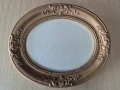 Барокова златна дървена овална рамка за гоблен картина огледало 12, снимка 1