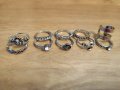 Дамски пръстени сет от 10 бр. + подарък гривна с отразяващи светлината камъни