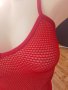 Късо секси мрежесто потниче в червено , снимка 4