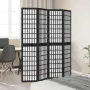 vidaXL Разделител за стая, 4 панела, черен, дърво пауловния масив, снимка 3