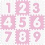 Мек антибактериален пъзел (килим) Sun Ta Toys - Числа, розов, 9 части 10019B3, снимка 1 - Игри и пъзели - 36021356