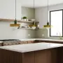 Винтиажна стъклена висяща лампа със зелено покритие, 25 см, снимка 5