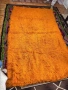 Ръчно тъкан вълнен реснач – едноцветен оранжев, снимка 2