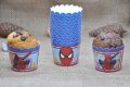 10 бр Спайдърмен spiderman хартиени кошнички капсули поставки чашки за кексчета мъфини, снимка 3