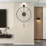 Модерен стенен часовник HAITANG с махало, безшумен, 50 см, черен, снимка 8