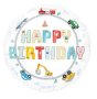 Happy Birthday превозни средства машини кола кръгъл фолио фолиев балон хелий въздух парти рожден 