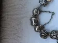 сребърна гривна pandora с 12 талисмана., снимка 3