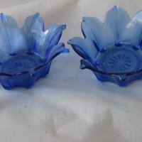 2 сини купички - фруктиери, стъкло, снимка 1 - Други - 40203733