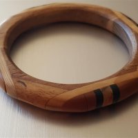 Дизайнерска ръчно изработена идианска дървена гривна, снимка 3 - Гривни - 42271430