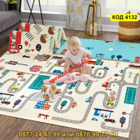 Сгъваемо детско килимче за игра, топлоизолиращо 180x200x1cm - лондон и писта - КОД 4132, снимка 15 - Други - 44684043