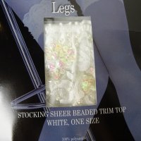 S снежнобели еротични чорапи с перли и пайети, снимка 9 - Бельо - 42515593