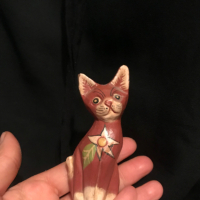 Продавам прекрасни дървени фигури на котка и птичка коте стойка за моливи , снимка 3 - Декорация за дома - 36121395