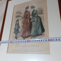 Стара цветна антикварна гравюра в рамка подписана - Париж, снимка 7 - Антикварни и старинни предмети - 44165187