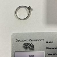 Златен пръстен с диамант 14к/1.67 гр. диамант 0.19 ct. (със сертификат !!! ), снимка 7 - Пръстени - 39032543
