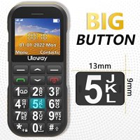 Нов Мобилен телефон с големи бутони за възрастни Отключен SOS бутон, снимка 7 - Телефони с две сим карти - 41434323