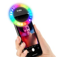 НОВИ! Селфи ринг Cellularline Pocket с огледало цветна RGB LED , снимка 7 - Селфи стикове, аксесоари - 41249532