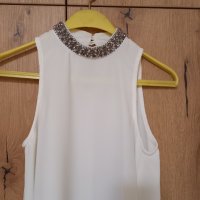 Дамска бяла блуза с камъни, снимка 2 - Ризи - 37539730