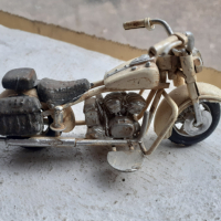 Мотор стара ламаринена играчка модел макет бял за колекция, снимка 4 - Антикварни и старинни предмети - 36141638