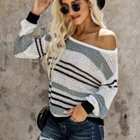 Разпродажба! Дамски пуловер на райе, снимка 1 - Блузи с дълъг ръкав и пуловери - 39697608