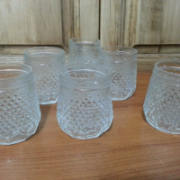 Ретро стъклени кристални  чаши чашки, снимка 1 - Антикварни и старинни предмети - 36370987