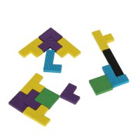 Тетрис - логически дървен пъзел с 40 цветни части , снимка 4 - Образователни игри - 41421758