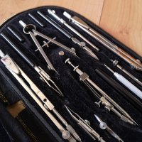 Ретро комплект чертожни инструменти пергели Kinex 116, снимка 4 - Антикварни и старинни предмети - 44176881