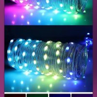 Коледна Украса 10 метра  RGB LED Лампички + Дистанционно, снимка 4 - Лед осветление - 42548243