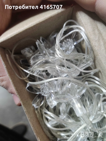 Многоцветни коледни LED лампички с цветя с щепсел  - Многоцветни, дължина - 5м ,28бр лампички., снимка 1