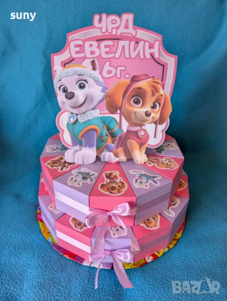 Картонена торта Скай и Еверест пес патрул, снимка 1