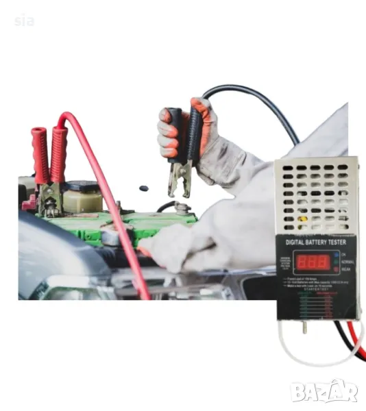 Тестер за акумулатор, Товарна вилка, за измерване на автомобилни батерии, 12V, снимка 1