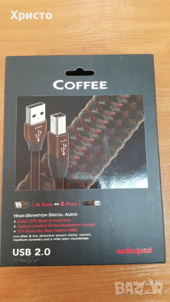 Audioquest Coffee USB A - B High-Definition Audio Cable, снимка 1