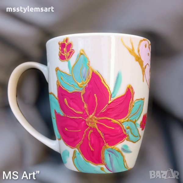 Ръчно рисувана порцеланова чаша, снимка 1